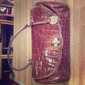 Furla saddle color leather handbag